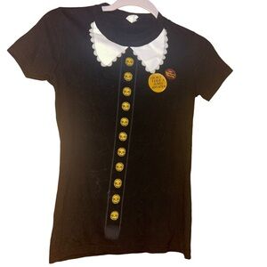 Girls Wednesday Addams costume black Halloween Tshirt size 6-7 tee
